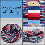 Sweet Land of Liberty Self Striping Sock Yarn Dye to Order
