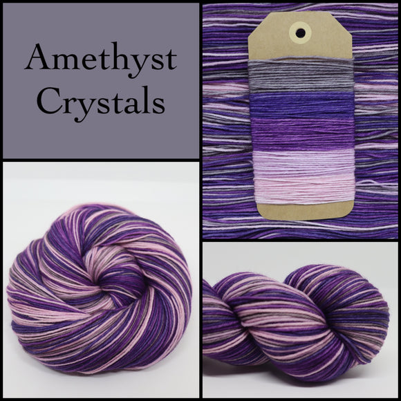 Dye to Order Amethyst Crystals Self Striping