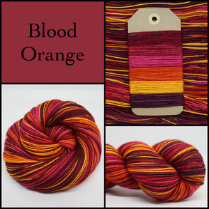 Dye to Order Blood Orange Self Striping Sock Yarn