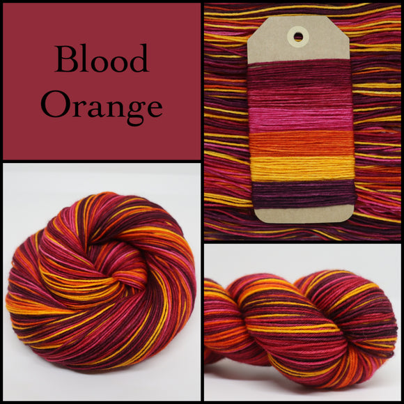 Dye to Order Blood Orange Self Striping Sock Yarn