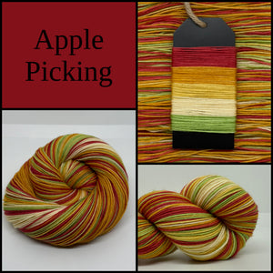 Dye to Order Apple Picking Self Striping Sock Yarn