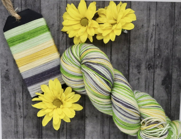 Dye to Order A 1000 Yellow Daisies Self Striping