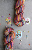 Dyed to Order Sugar Skulls Self Striping Sock Yarn