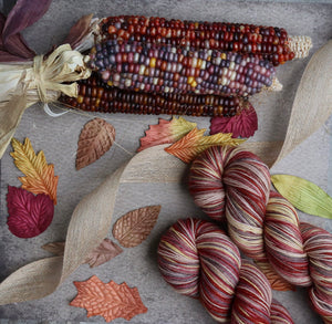Dye to Order Calico Corn Self Striping Yarn Fall
