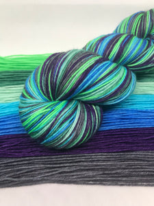 Dyed to Order Sea Monkeys Self Striping Sock Yarn