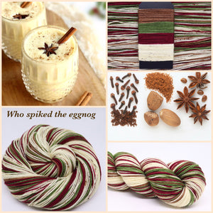 Dyed to Order Who Spiked the Eggnog  Christmas Self Striping